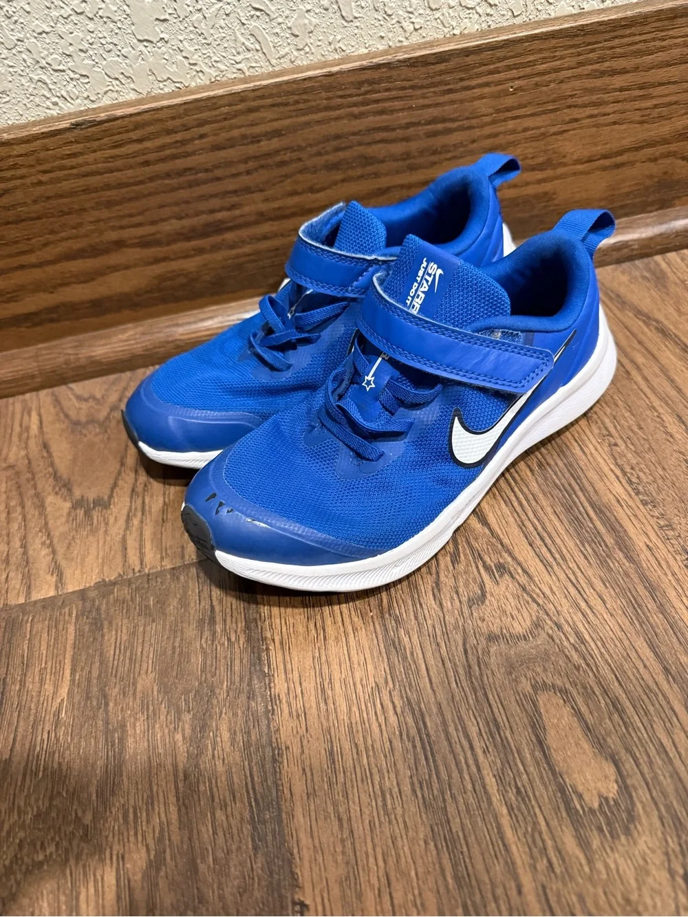 Nike Boys' Royal Blue and White Velcro Athletic Sneakers